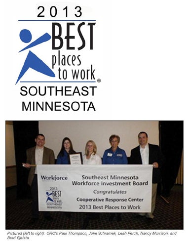 CRC Named One of Five Best Places to Work in Southeast Minnesota